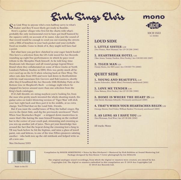10inch - Link Wray - Link Sings Elvis