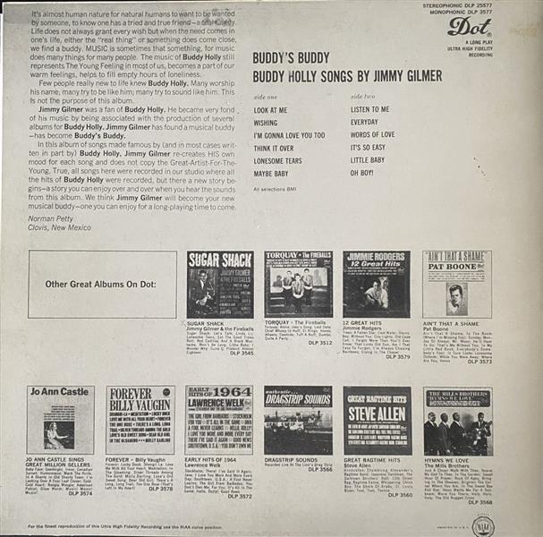 10inch - Jimmy Gilmer - Buddy Holly Songs By Jimmy Gilmer