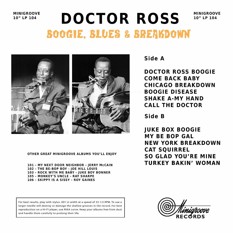 10inch - Doctor Ross - Boogie, Blues & Breakdown