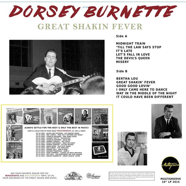 10inch - Dorsey Burnette - Great Shakin' Fever