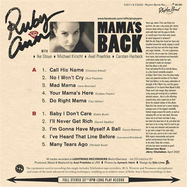 10inch - Ruby Ann - Mama's Back