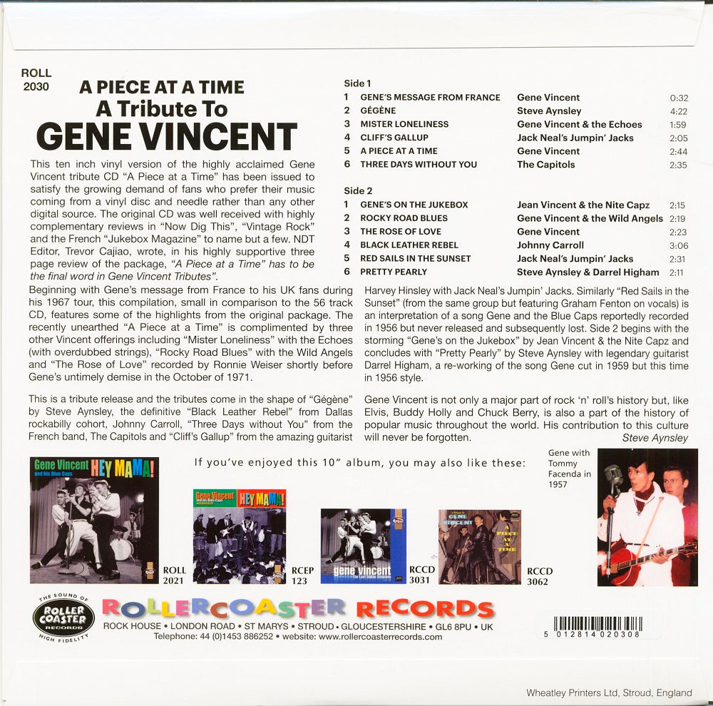 10inch - VA - A Piece At A Time - Tribute To Gene Vincent