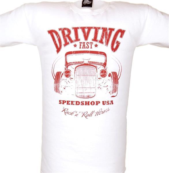 T-Shirt Boy - Rock'n'Roll Heroes - Driving Fast - weiß