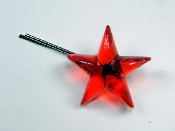 Haarschieber Stern - Rot - Transparent