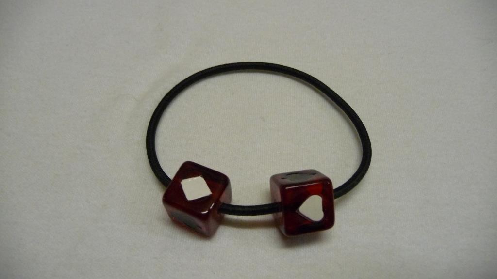 Haarband Poker - rot - transparent