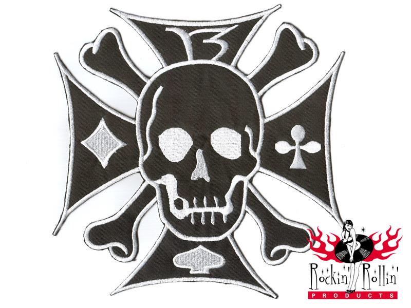 Rückenaufnäher - Skull Im Iron Cross