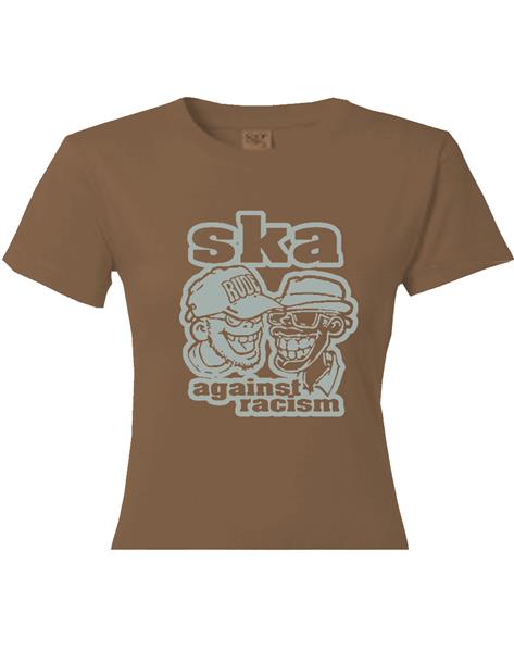 Girlie-Shirt - Busters - Ska Against Racism, Brown