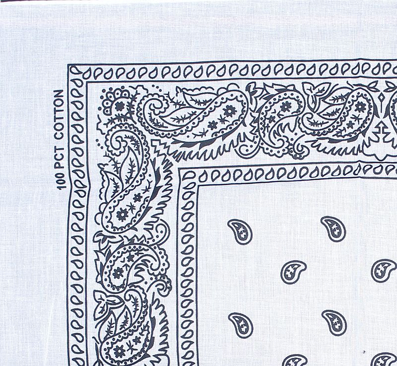 Bandana - Weiß Paisley Gemustert