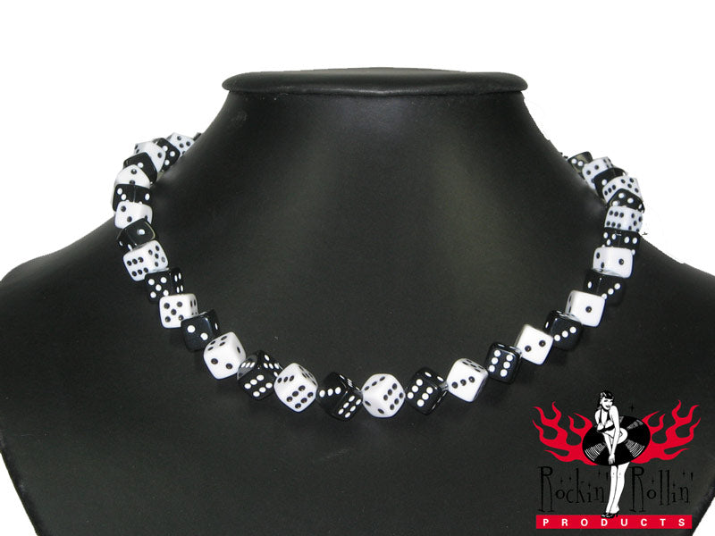 Halskette - schwarz - weiß