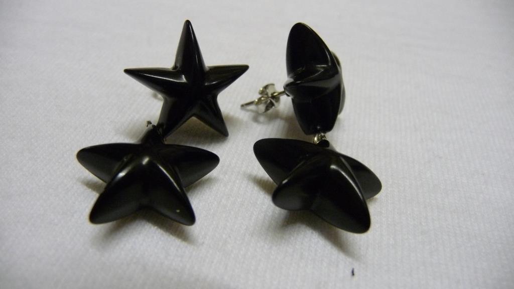 Ohrstecker Stern (Paar) - schwarz