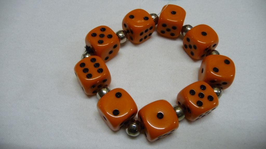 Armband Mit Großen Würfel - Orange-Satt