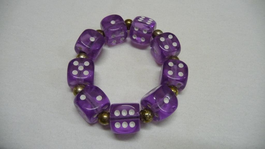 Armband Mit Großen Würfel - Lila-transparent