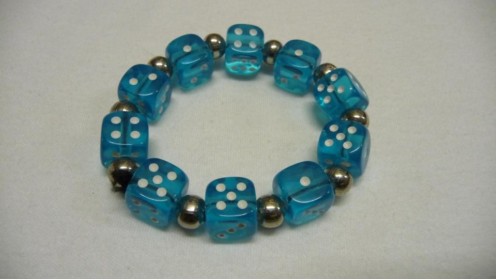 Armband Mit Kleinen Würfel - Türkis-transparent