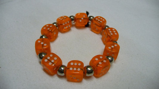 Armband Mit Kleinen Würfel - Orange-transparent