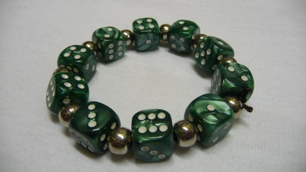 Armband Mit Kleinen Würfel - Grün Meliert