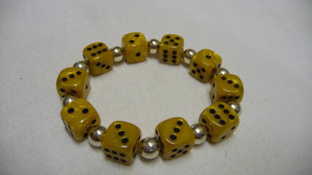 Armband Mit Kleinen Würfel - Gelb Meliert