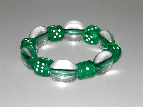 Armband Mit Würfel Und Olivperlen - Grün