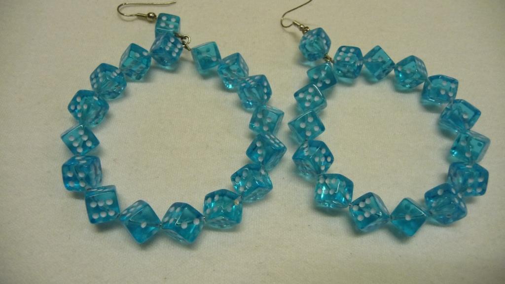 Ohrhänger - Creolen - türkis-transparent