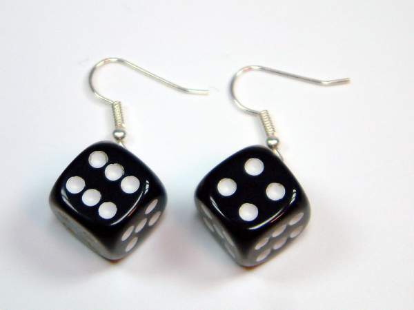 Ohrhänger - Würfel - schwarz