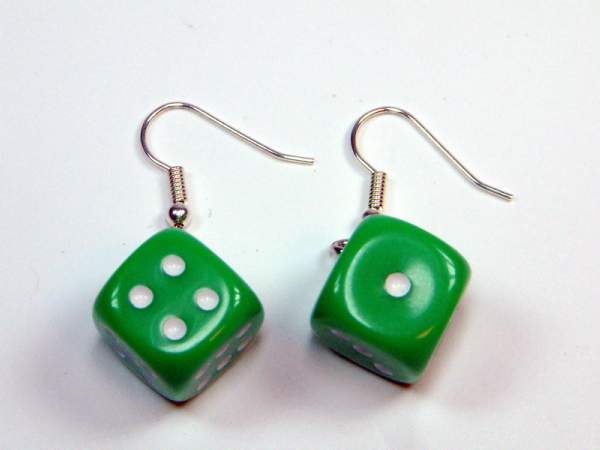Ohrhänger - Würfel - hellgrün