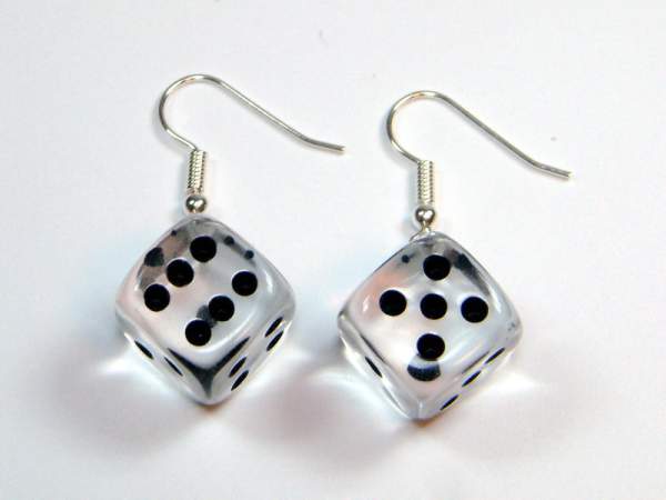 Ohrhänger - Würfel - klar