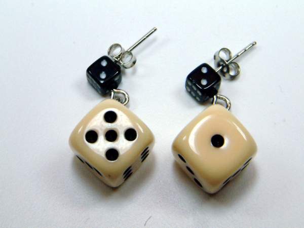 Würfel (Paar) - elfenbein-schwarz