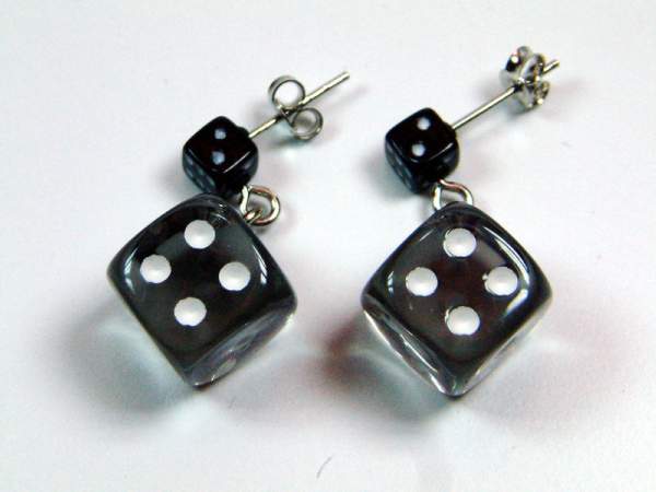 Würfel (Paar) - grau-transparent