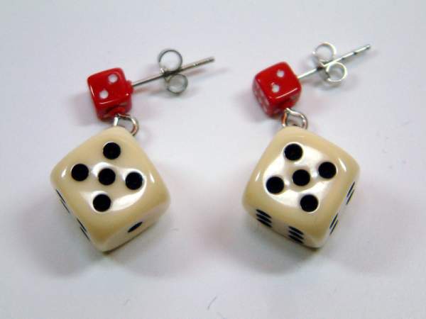 Würfel (Paar) - elfenbei-rot