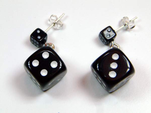 Würfel (Paar) - schwarz-weiße Punkte