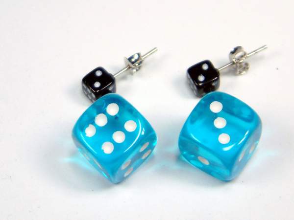 Würfel (Paar) - hellblau-transparent