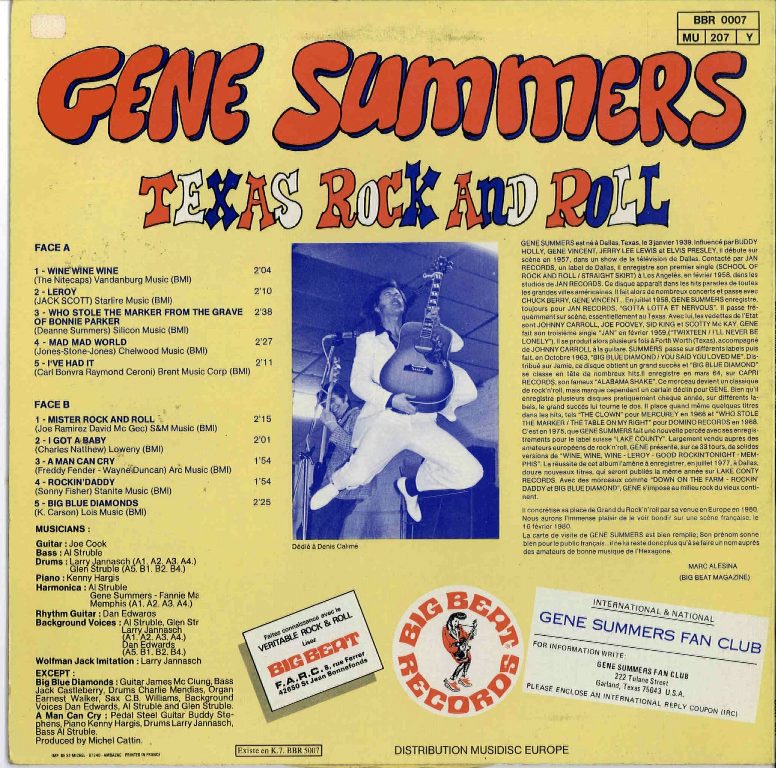 10inch - Gene Summers - Texas Rock'n'Roll