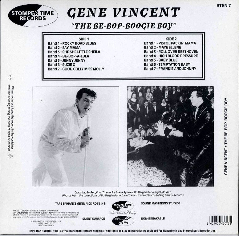 10inch - Gene Vincent - The Be-Bop-Boogie Boy