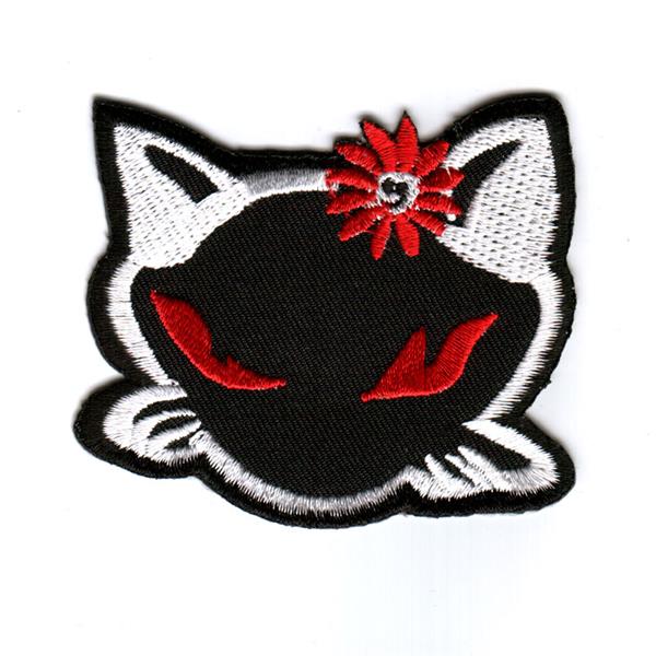 Aufnäher - Katzenkopf Mit Blume