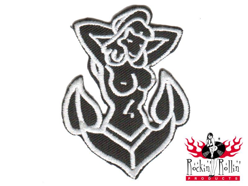 Aufnäher - Meerjungfrau Schwarz-Weiß