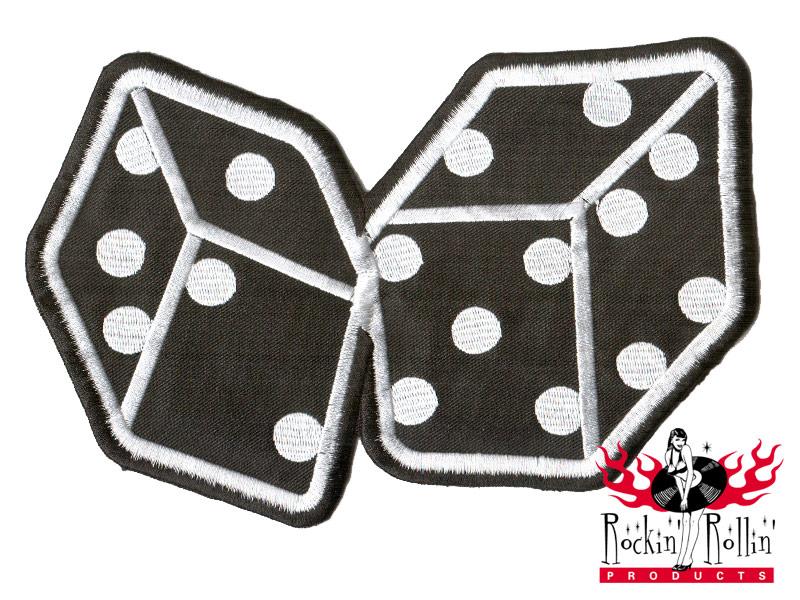 Rückenaufnäher - Würfel schwarz