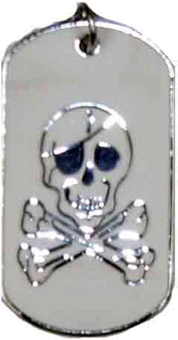 Halskette Metall - Anhänger Skull Weiß