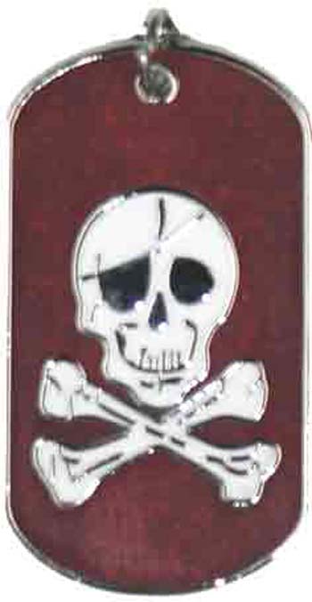 Halskette Metall - Anhänger Skull Rot