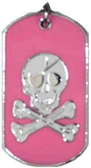 Halskette Metall - Anhänger Skull Pink