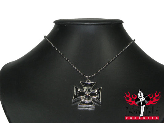 Halskette - Als Iron Cross Mit Totenkopf
