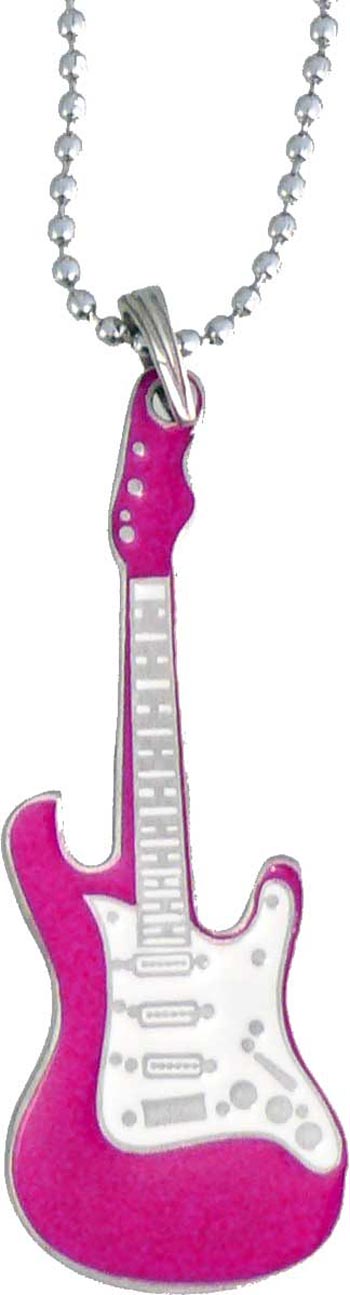 Halskette - Gitarre In Rosa Weiß