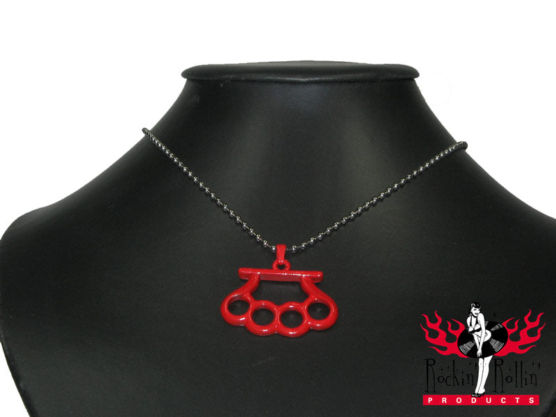 Halskette - Schlagring In Rot