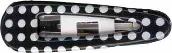 Haarspange - Schwarz mit weißen Punkten (Paar)