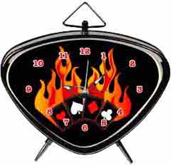 Triangle Alarm Clock - Flame With Red Cards