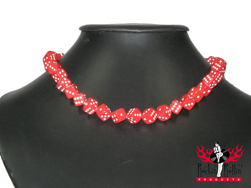 Halskette - Würfel rot