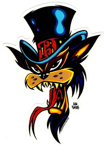 Alan Forbes Aufkleber - Top Hat Cat