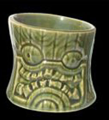 Tiki Mug - Leno (Pron. Lee-No) Tiki Mug - Green Glaze