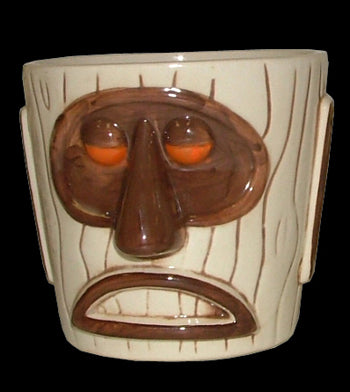 Tiki Mug - Modern Primitive Mug- Orange Eyes