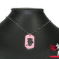 Halskette Metall - Anhänger Hutskull Pink