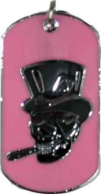 Halskette Metall - Anhänger Hutskull Pink