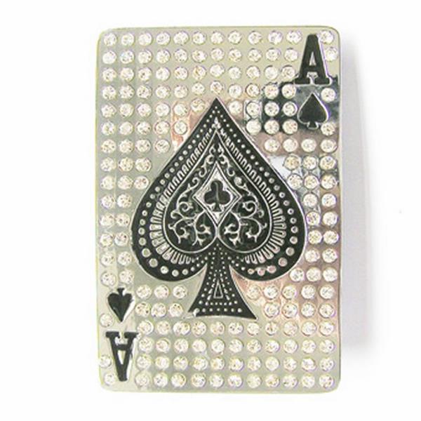 Gürtelschnalle - Hip Hop Spade Rhinestones Casino Poker